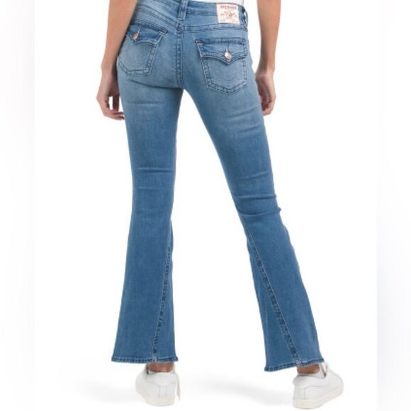 True Religion- Joey women’s Mid-Rise Medium Wash Flare Leg Jeans Sz:32 Color:Blu - Picture 2 of 11
